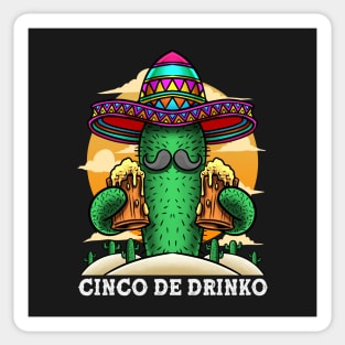 Cinco De Drinko - Cactus Cinco De Mayo Sticker